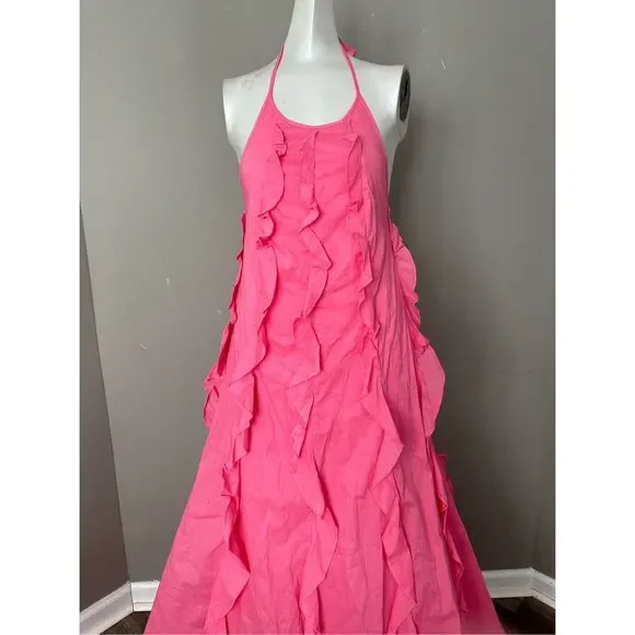 Staud Marika Ruffled Halter Gown